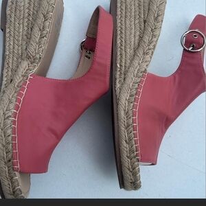 Elegant Coral Wedge Sandals